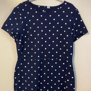 Short Sleeve Zip Up Polka Dot Dress